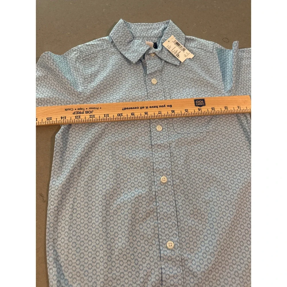 Boys'‎ Light Blue Patterned Short Sleeve Button-Down Shirt size 5/6